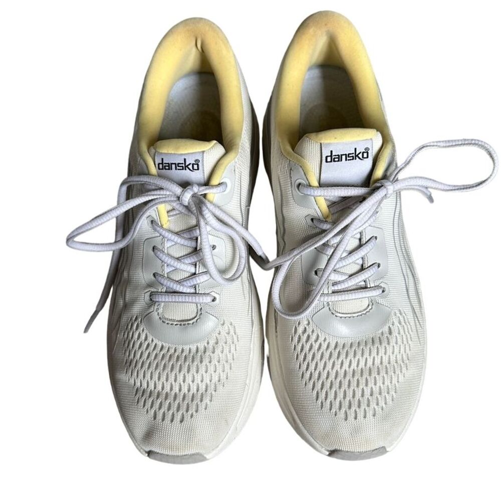 Dansko Pace Walking Sneaker Womens 8.5 Athletic Tennis Shoe Yellow and White‎